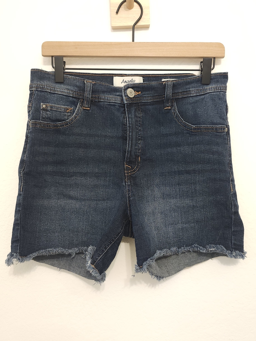 Angels Dark Wash Signature Retro Short Denim Cutoff Shorts Size 8